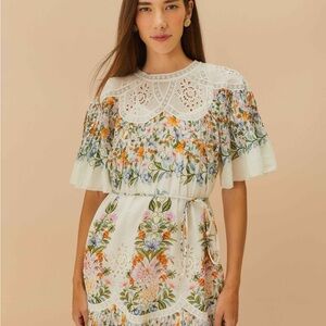 New Farm Rio Off-White Sweet Bloom Bouquet Mini Dress